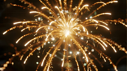Obraz premium Fireworks, Celebration, Festive, Nighttime, Sparkling, Light, Display, Joy, Event, Festivity