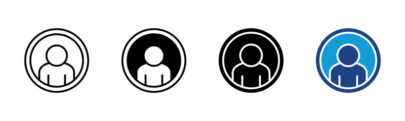 Account icon set multiple style collection