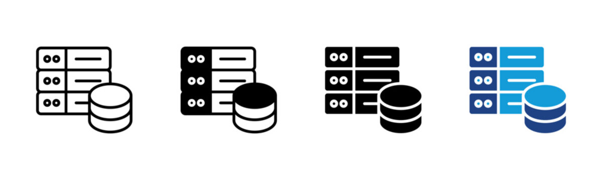 Database icon set multiple style collection