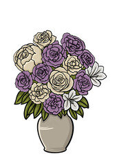 bouquet of roses in vase