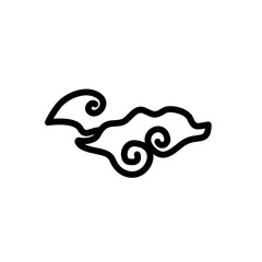 A collection of typical Indonesian Mega Mendung batik motifs with editable strokes