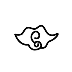 A collection of typical Indonesian Mega Mendung batik motifs with editable strokes