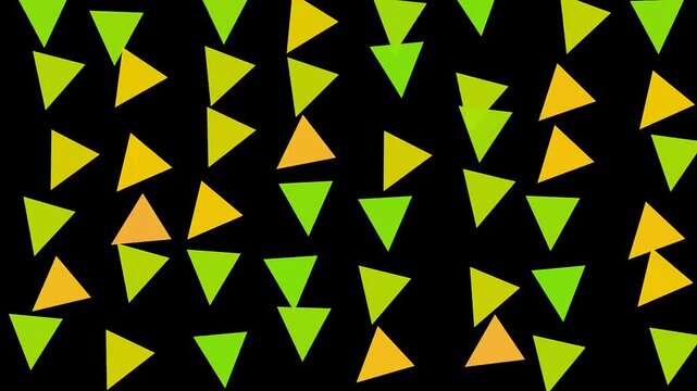 Colorful Triangle Patterns on Black Background.
