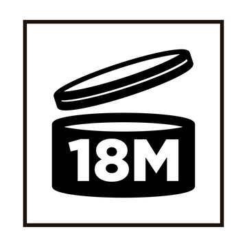 18M Period after opening, PAO symbol VECTOR ICON