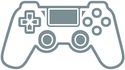 Minimalist sleek game controller icon with clean outline high resolution PNG style cutout on transparent background for digital interface UI UX design app icons gaming dashboards and modern web graphi