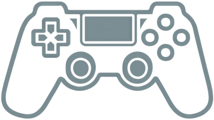 Minimalist sleek game controller icon with clean outline high resolution PNG style cutout on transparent background for digital interface UI UX design app icons gaming dashboards and modern web graphi