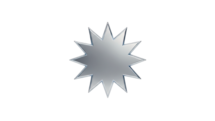 Silver Star Icon Isolated on White Background