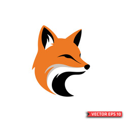 Stylized fox head mascot logo vector illustration