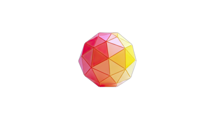 Geometric 3D Sphere with Gradient Colors on White Background