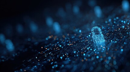 A glowing access grid where software obeys policy guides and permission rules to secure information before validating login