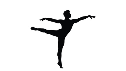 A graceful silhouette of a dancer in a dynamic expressive pose