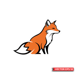 Cute fox mascot logo style vector illustration