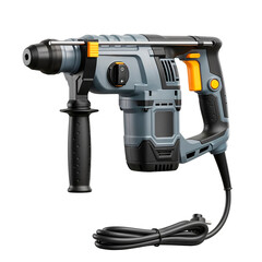 Hammer drill with ergonomic handle and power cord for construction work  