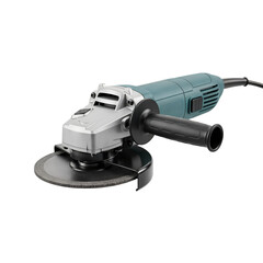 Angle grinder for construction and repair tasks on a white background  