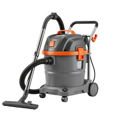 Construction vacuum cleaner in gray and orange for repair tasks  