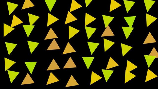 Glowing triangle shapes on black background.