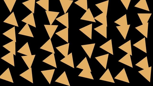 Golden triangles on black background.