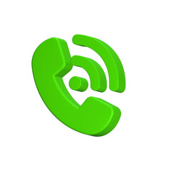 call ring 3d rendering icon green color