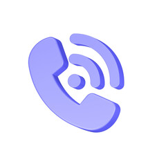 call ring 3d rendering icon blue color
