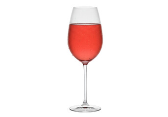 Elegant glass of rosé wine isolated PNG on transparent background, refreshing alcoholic beverage for celebrations and special occasions
