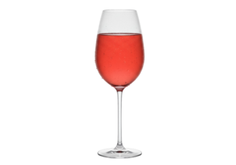 Elegant glass of rosé wine isolated PNG on transparent background, refreshing alcoholic beverage for celebrations and special occasions