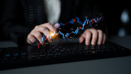 Candlestick chart visualizing financial market trends, investment patterns, price fluctuations, and trading strategy in capital and digital asset markets Latch