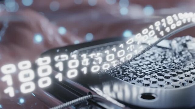 Interstitial Fluid Transforming into Binary Code Data Stream at Sensor
