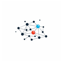 Obraz premium Network Connection Nodes and Lines Illustration