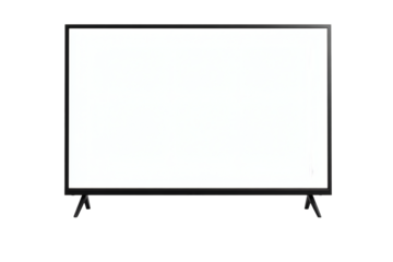 A modern blank TV screen mockup on a sleek stand , ideal for presentations, advertising, or entertainment
