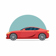 Obraz premium Sleek Red Sports Car Illustration with Modern Design.