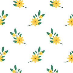Flower vector seamless pattern illustration floral background 
