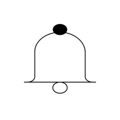 Simple Black and White Bell Icon Illustration