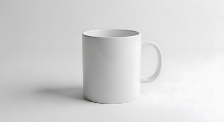 Obraz premium Classic white ceramic mug isolated on white background for hot beverages