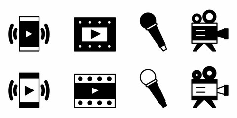 Audio and video icon on white background. Vector logo audio and video illustration.