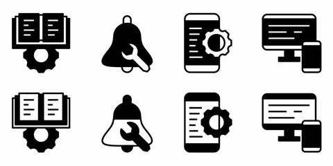 Information technology icon on white background. Vector logo information technology illustration.