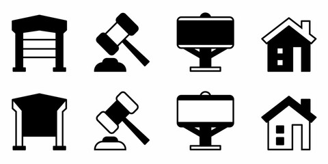 Real estate icon on white background. Vector logo real estate illustration.