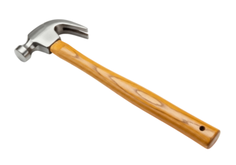 Claw hammer PNG isolated on transparent background, carpentry tool for construction and home improvement projects