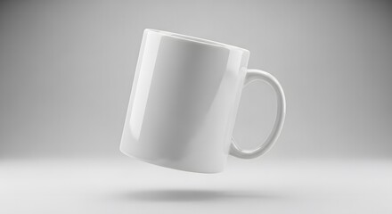 Fototapeta premium White ceramic mug isolated on white background, perfect for hot beverages