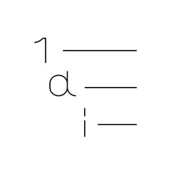 Minimalist Mathematical Equation with Variables and Lines