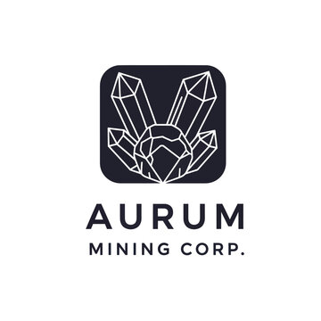 Aurum Mining Corp Logo with Gemstone.