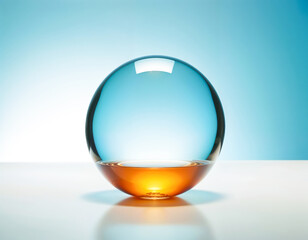 Azure Orb on Pristine White: A Luminous Study in Minimalist Serenity