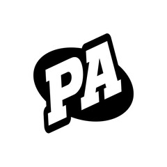 Bold Black and White PA Logo Design with Retro Vintage Style