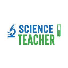 Science teacher typography t-shirt design isolated on transparent background