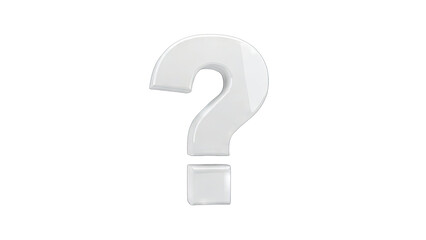 3D Question Mark on White Background