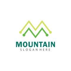 Abstract Mountain Peak Logo Vector Icon For Creative Nature Outdoor Brand Identity