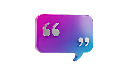 3D Quote Bubble on White Background
