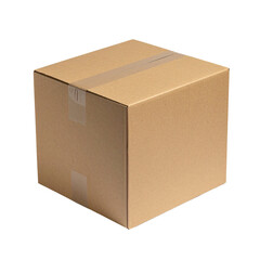 An open and empty brown cardboard storage box isolated on white background for shipping delivery and packaging parcel container