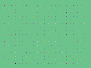 Colorful Star Pattern on Green Background for Design