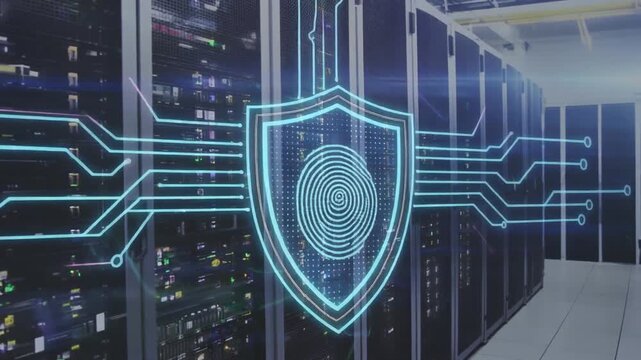 Cybersecurity Shield with Fingerprint Scanning in a Data Center