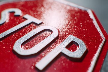 A close-up shot of a vibrant red stop sign with clear white lettering, creating a sense of urgency.